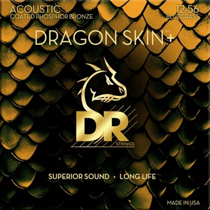 DR Strings Dragon Skin+ Coated Phosphor Bronze Bluegrass 12-56 Corzi chitare acustice