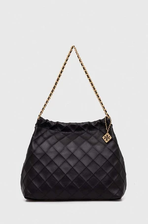 Kožená kabelka Tory Burch Fleming Soft Drawstring Hobo černá barva, 154572.001