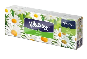 KLEENEX Papírové kapesníky Family hanks - Camomile 10 x 10 ks