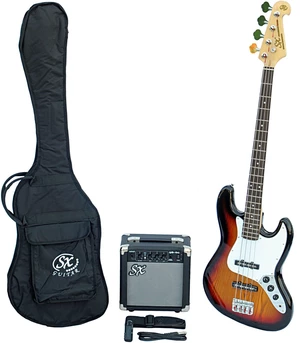 SX SB1 Bass Guitar Kit Sunburst Basse électrique