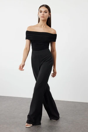 Trendyol Black Carmen Collar Knitted Jumpsuit