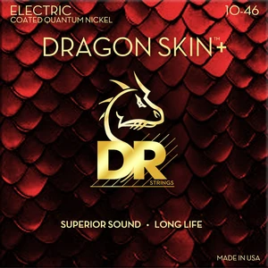 DR Strings Dragon Skin+ Coated Medium 10-46 Cordes pour guitares électriques