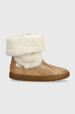 Detské zimné semišové topánky Shoo Pom hnedá farba
