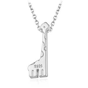 Cute 925 Sterling Silver Giraffe Pendant Necklaces For Women Chain Necklace Choker Fashion Jewelry cadenas de plata 925 mujer