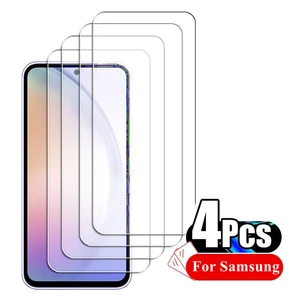 4Pcs Glass For Samsung Galaxy A54 Screen Protector For Samsung A54 A14 A24 A 34 A04 Tempered Glass Phone Film Galaxy A54