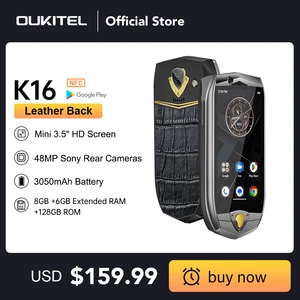 Oukitel k16 Mini Smartphone 3.5" 3050mAh 8GB +128GB Android 13 Mobile Phone 48MP Camera NFC MTK 8788 Cell Phone