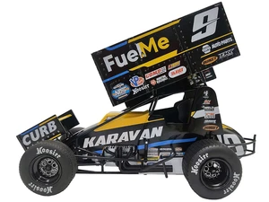 Winged Sprint Car 9 Kasey Kahne "Karavan - Fuel Me" Kasey Kahne Racing "World of Outlaws" (2023) 1/18 Diecast Model Car by ACME