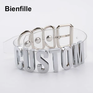 Customized Chokers For Women Handmade Cosplay Choose Name Letters Collar Clear PVC Chokers Tall Alpabet Necklace