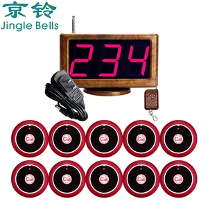 JINGLE BELLS 10 Table Call Button Transmitters 1 Display Receiver Wireless Service Calling Systems Restaurants Hotel Bar Pager