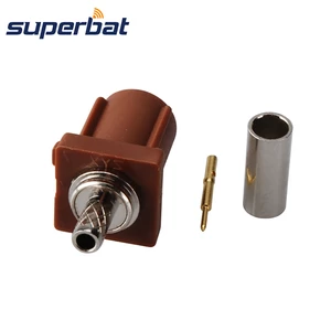 Superbat Fakra "F" Brown /8011 Crimp Male RF Coaxial Connector TV2 SDARS for Cable RG316 RG174 LMR100