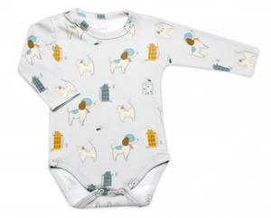 Bavlněné body dlouhý rukáv Dog&amp;Cat K-Baby, modré, vel. 68 (3-6m)