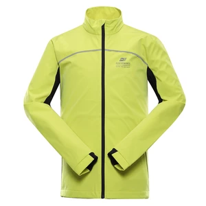 Neon green men's softshell jacket ALPINE PRO Geroc