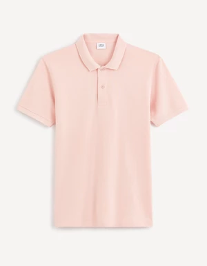 Light pink men's basic polo shirt Celio Teone