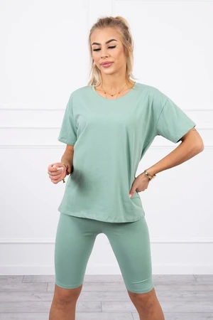 Felső+leggings sötét menta készlet