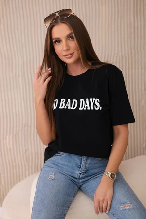 No Bad Days Cotton Blouse Black