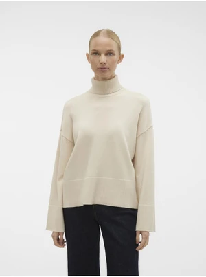 Women's cream turtleneck AWARE by VERO MODA Gisela - Women