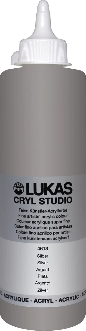 Lukas Cryl Studio Plastic Bottle Peinture acrylique Silver 500 ml 1 pc