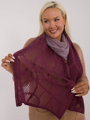 Light purple and plum ombre women's cotton knit scarf