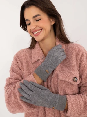 Grey women's smartphone gloves