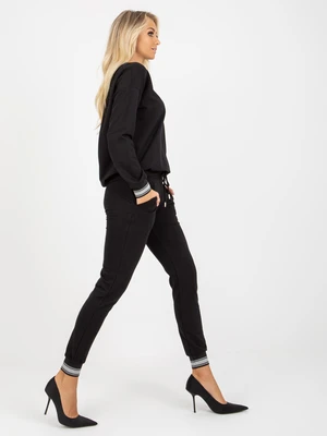 Black two-piece cotton sweatshirt