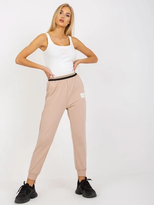 OCH BELLA beige sweatpants with high waist