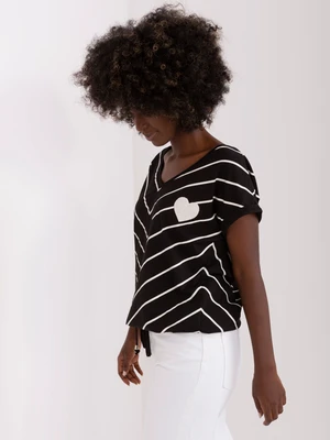 Black and white striped blouse