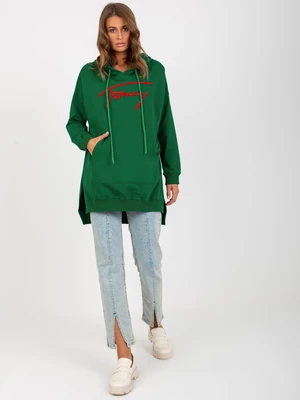 Dark Green Cotton Kangaroo Sweatshirt