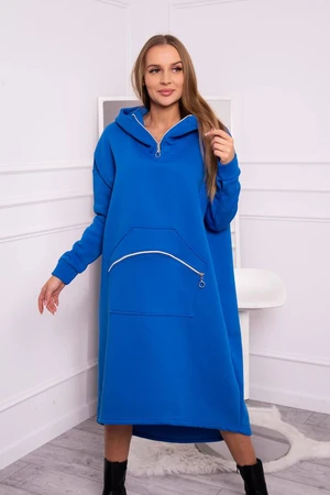 Insulated dress with hood violet blue