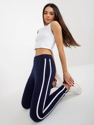 RUE PARIS navy basic sweatpants without fastening