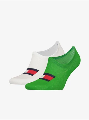 Set of two pairs of socks in white and green Tommy Hilfiger Underwear