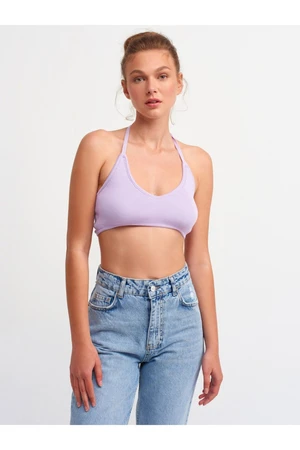 Dilvin 1061 Lace-Up Back Tricot Bralette Lilac