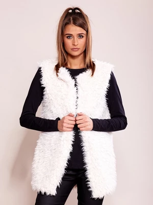 Ecru eco-fur vest