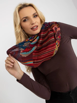 Women's wine viscose scarf