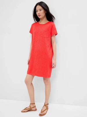 Women's red basic dress with pocket GAP