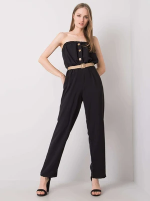 RUE PARIS Fekete jumpsuit övvel