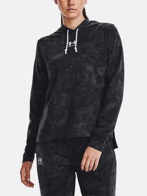 Under Armour Mikina Rival Terry Print Hoodie-BLK - Dámské