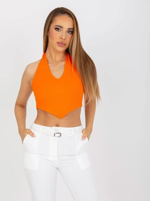 Basic orange crop top made of ribbed cotton RUE PARIS