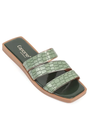 Capone Outfitters Mules - Green - Flat