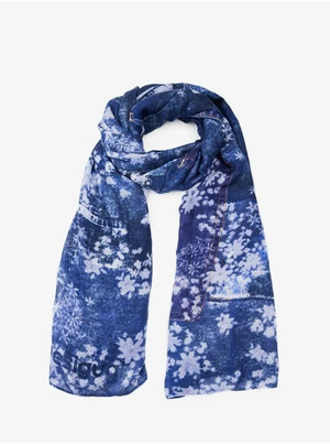 Blue Women's Flowered Scarf Desigual Denim Rectangle - Women