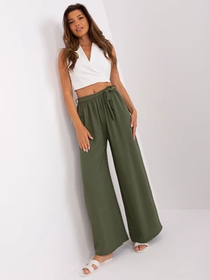 Khaki wide trousers made of OCH BELLA fabric