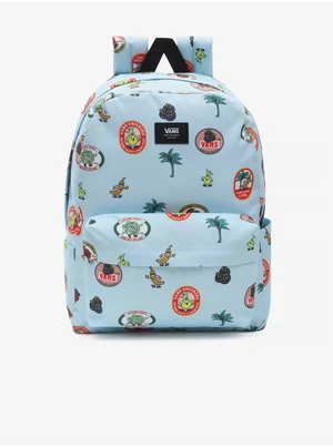 Light blue mens patterned backpack VANS MN OLD SKOOL IIII BACKPACK - Men