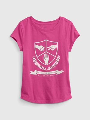 Dark pink girls' T-shirt GAP