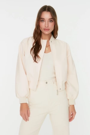 Trendyol Beige Oversize Collected Detailní Nepromokavý Bomber Jacket Coat