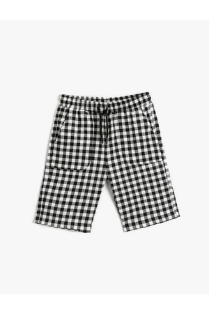 Koton Tie Waist Plaid Shorts Above Knee