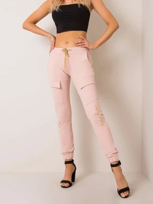 Women's pink cotton sweatpants