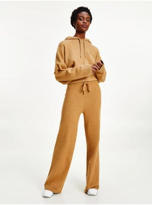 Hnedé dámske voľné tepláky Tommy Hilfiger Flex Wide Leg Pant