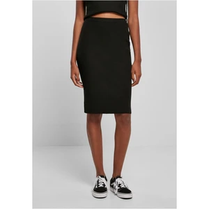 Women's ribbed midi skirt black