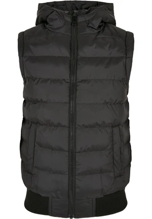 Little boys' vest with bubble hood black/black