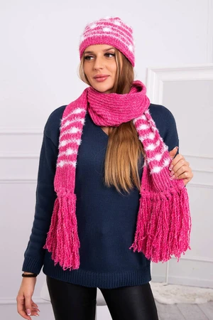 Women's set with scarf Anika K304 raspberry