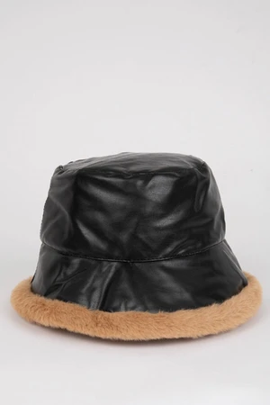 DEFACTO Women's Faux Leather Bucket Hat